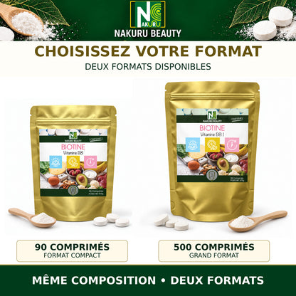 NAKURU Biotine — 500 comprimés — Comparatif des formats
