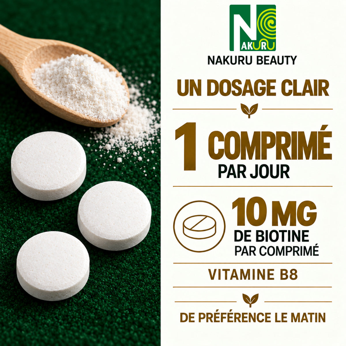 NAKURU Biotine — 500 comprimés — Dosage