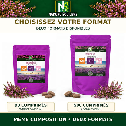 NAKURU Bruyère — 500 comprimés — Comparatif des formats
