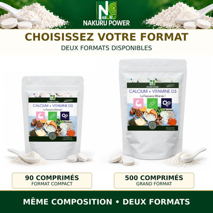 NAKURU Calcium + Vitamine D3 — 90 comprimés — Comparatif des formats