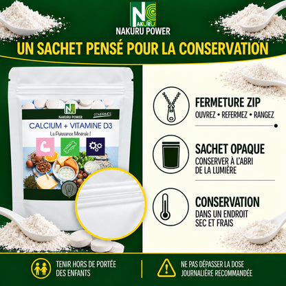 NAKURU Calcium + Vitamine D3 — 90 comprimés — Conservation