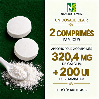 NAKURU Calcium + Vitamine D3 — 90 comprimés — Dosage