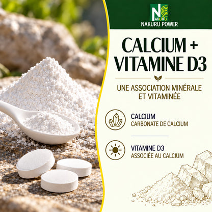 NAKURU Calcium + Vitamine D3 — 90 comprimés — Présentation