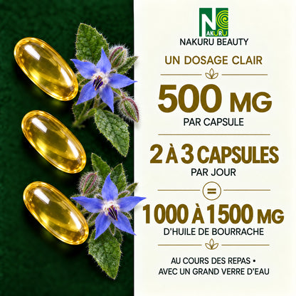 NAKURU Bourrache — 60 capsules — Dosage