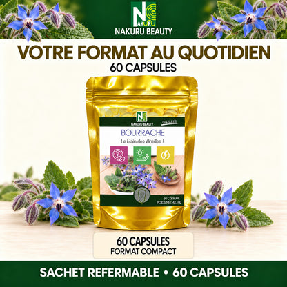 NAKURU Bourrache — 60 capsules — Formats
