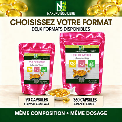 NAKURU Foie de Morue — 360 capsules — Formats