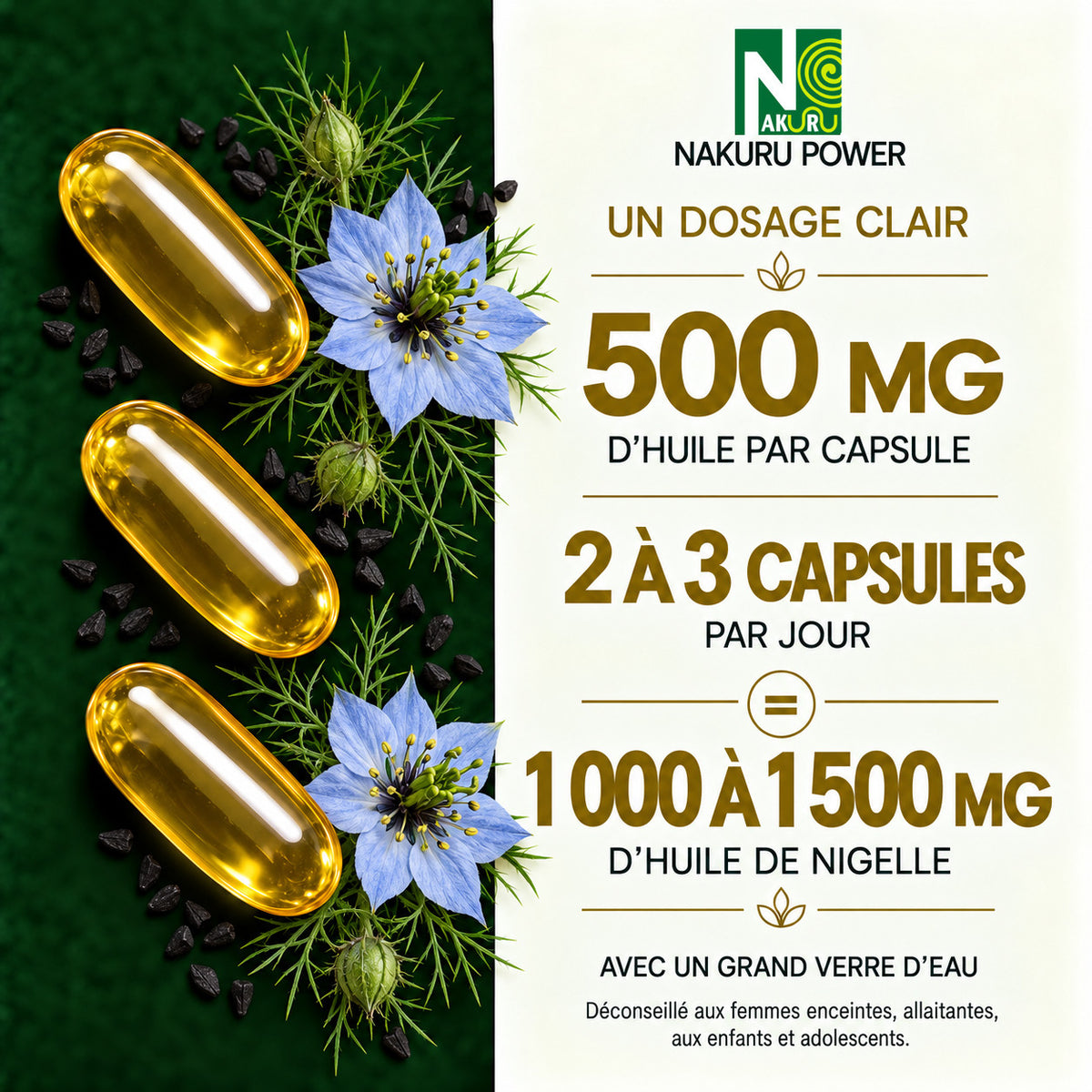 NAKURU Nigelle — 90 capsules — Dosage