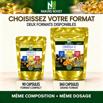 NAKURU Oméga 3 — 360 capsules — Formats