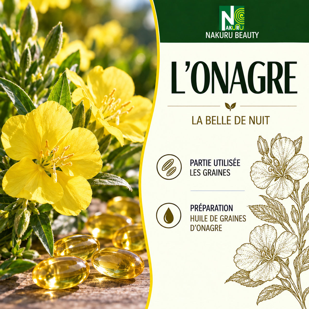 NAKURU Onagre — 60 capsules — Présentation