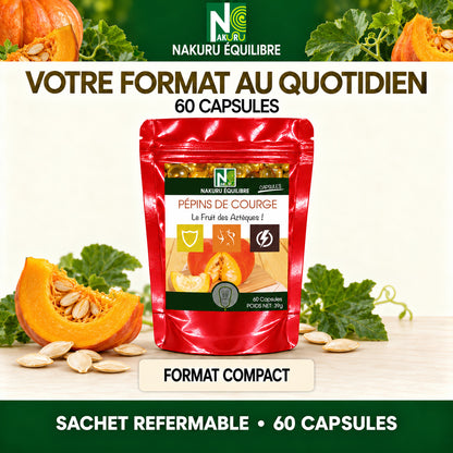 NAKURU Pépins de Courge — 60 capsules — Formats