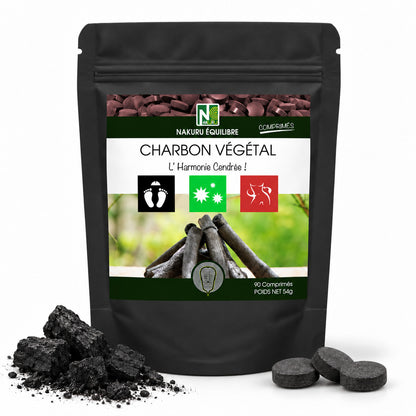 NAKURU Charbon Végétal — 90 comprimés — Packshot