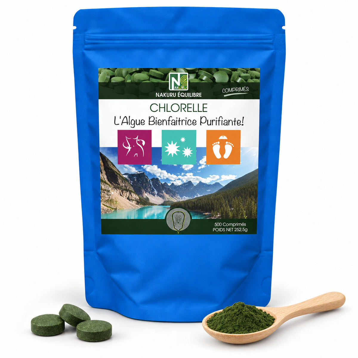 NAKURU Chlorelle — 500 comprimés — Packshot