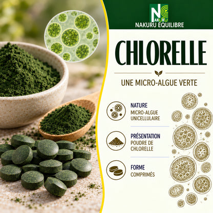 NAKURU Chlorelle — 500 comprimés — Présentation
