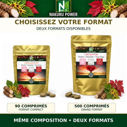 NAKURU Circulation — 500 comprimés — Comparatif des formats