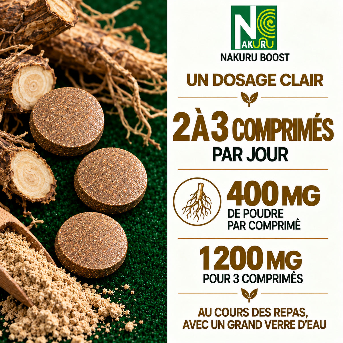 NAKURU Éleuthérocoque — 90 comprimés — Dosage