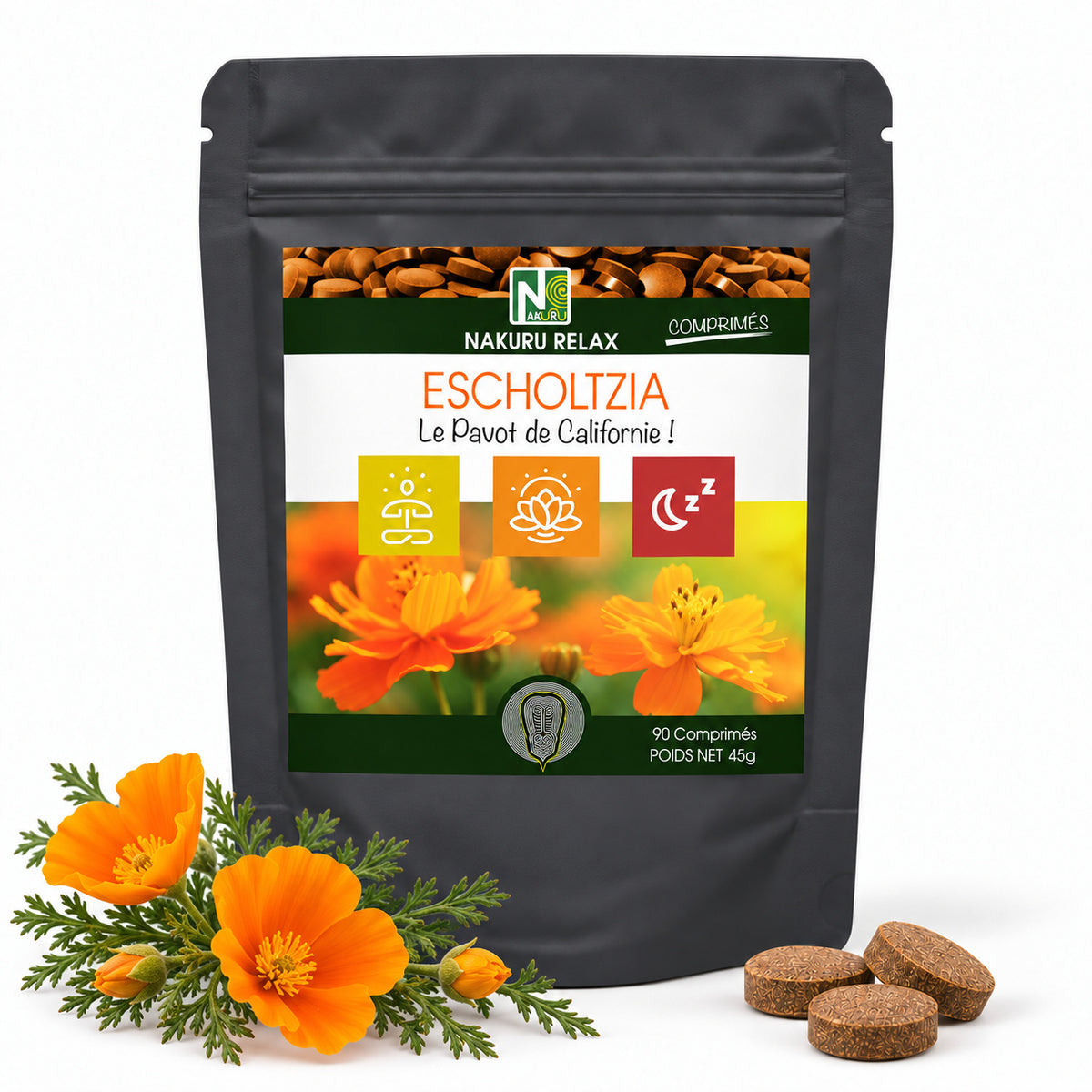 NAKURU Escholtzia — 90 comprimés — Packshot