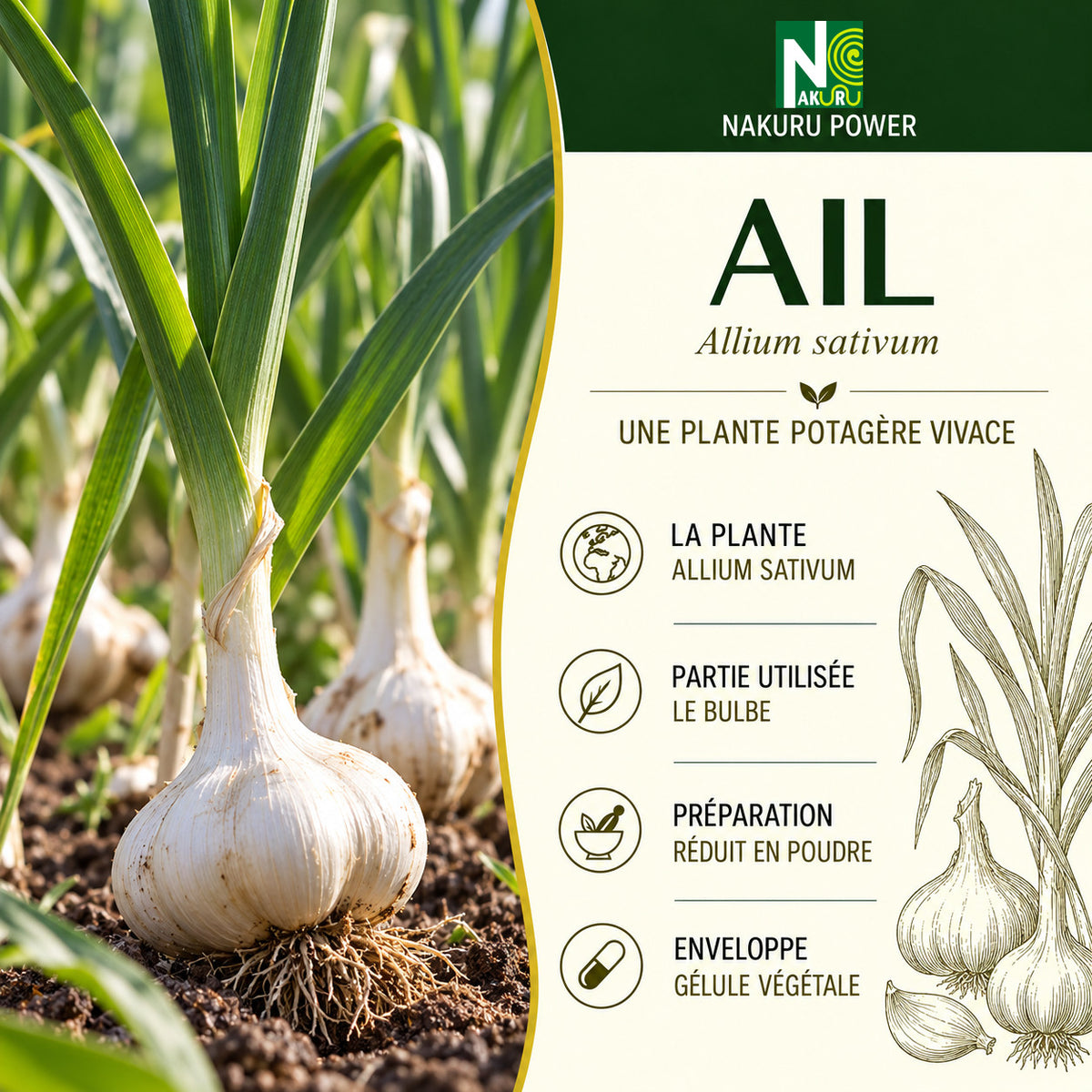 NAKURU Ail — 500 gélules — Présentation