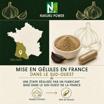 NAKURU Ail Noir Fermenté — 500 gélules — Fabrication