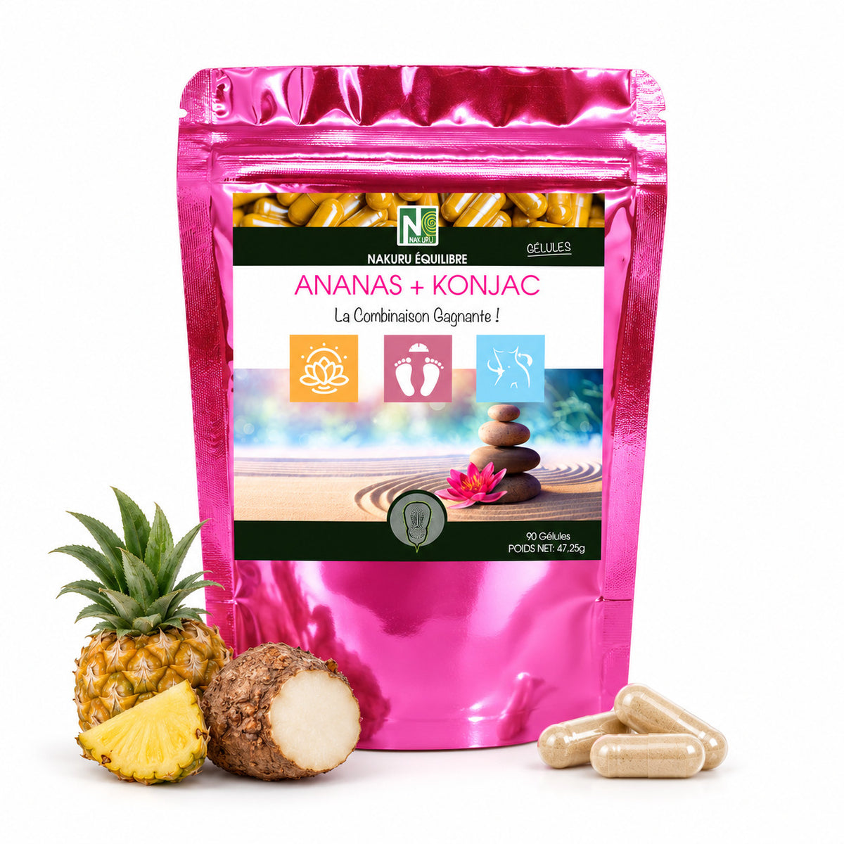 NAKURU Ananas + Konjac — 90 gélules — Packshot