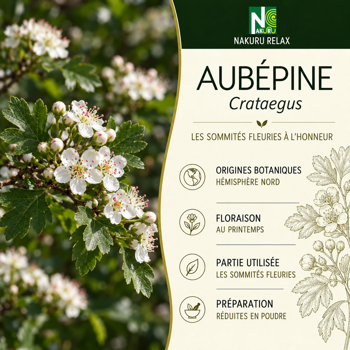 NAKURU Aubépine — 500 gélules — Présentation
