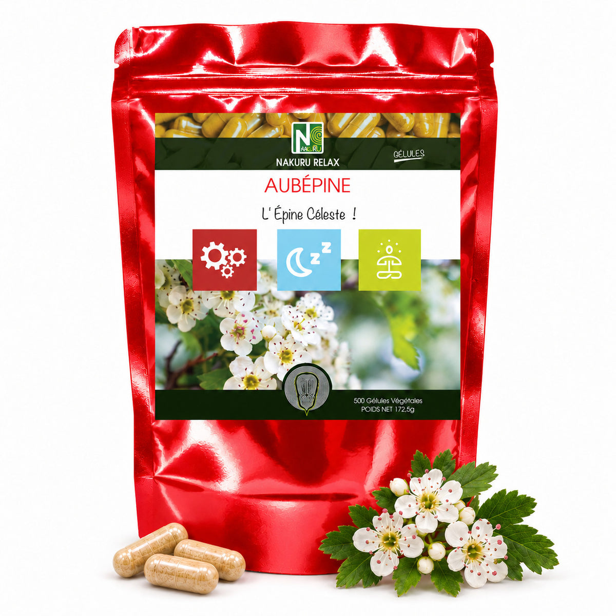 NAKURU Aubépine — 500 gélules — Packshot