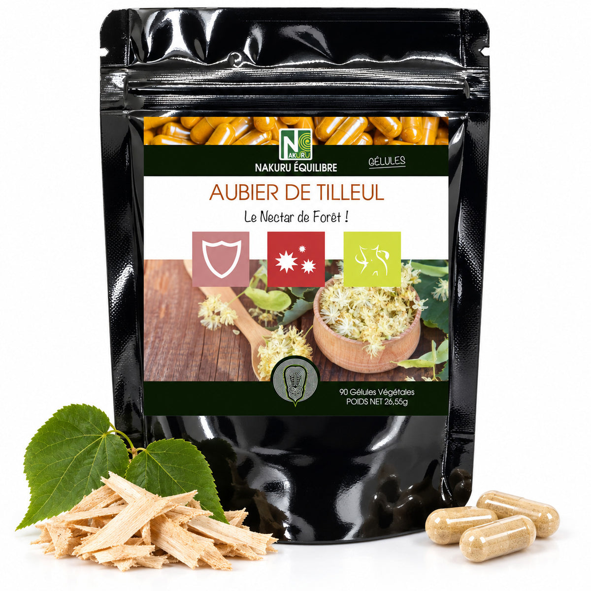 NAKURU Aubier de Tilleul — 90 gélules — Packshot