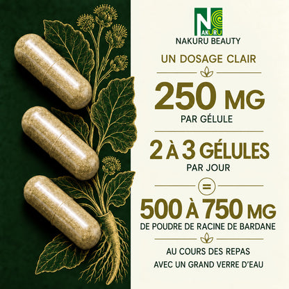 NAKURU Bardane — 500 gélules — Dosage