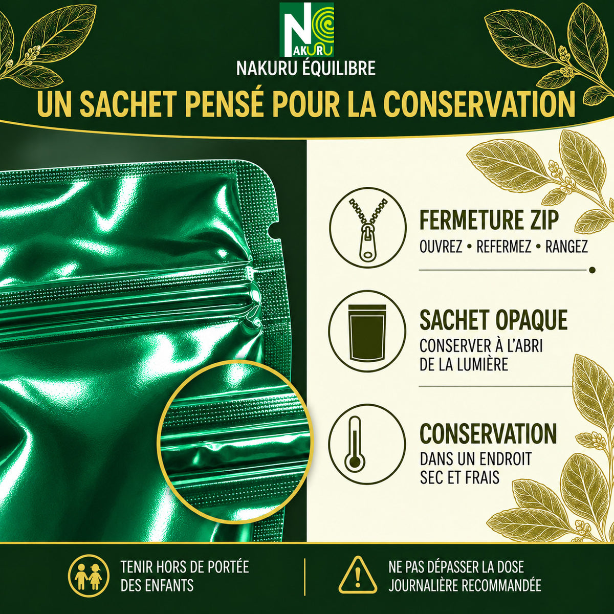 NAKURU Boldo — 500 gélules — Conservation