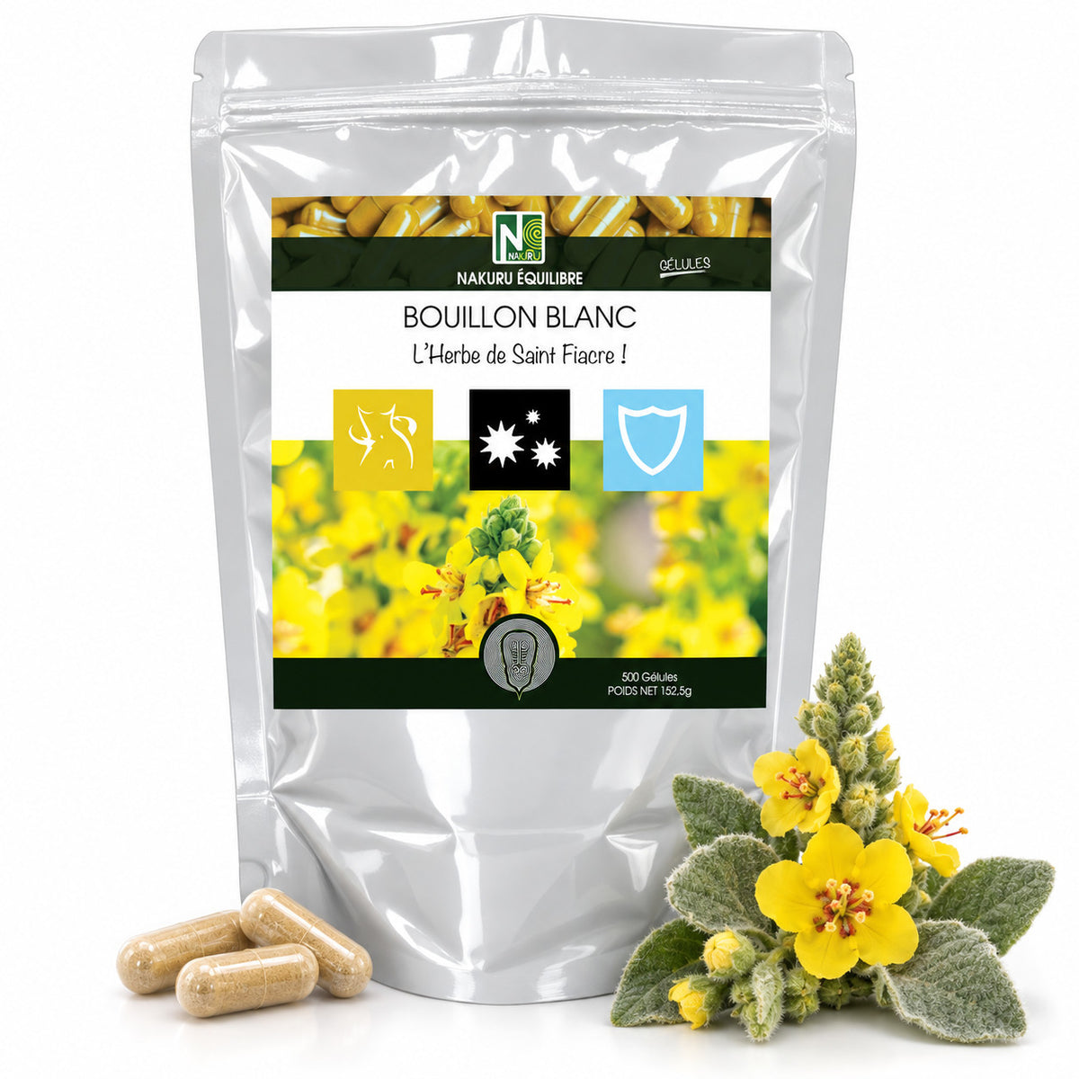 NAKURU Bouillon Blanc — 500 gélules — Packshot
