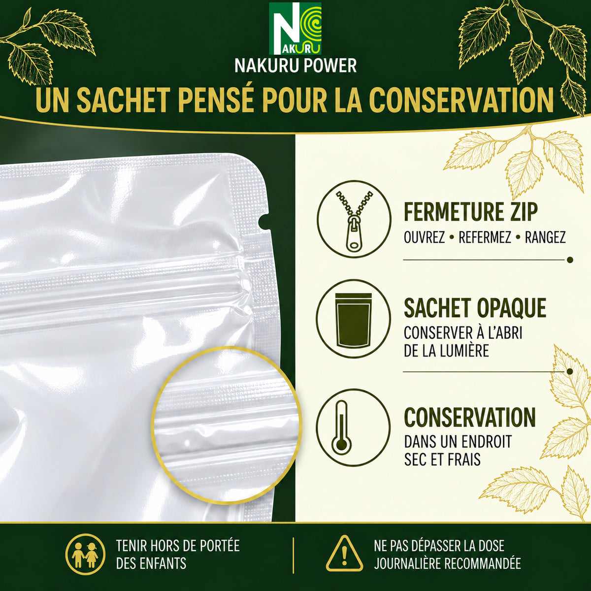 NAKURU Bouleau — 500 gélules — Conservation