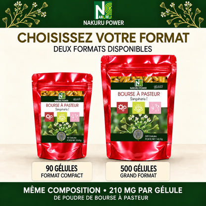 NAKURU Bourse à Pasteur — 500 gélules — Comparatif formats