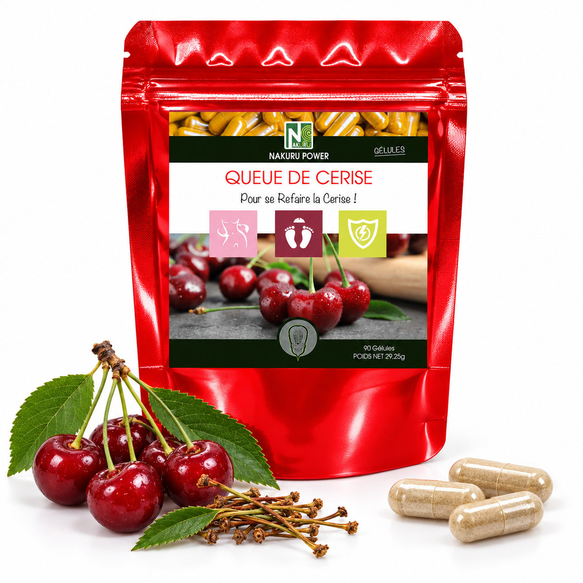 NAKURU Cerise Queue — 90 gélules — Packshot