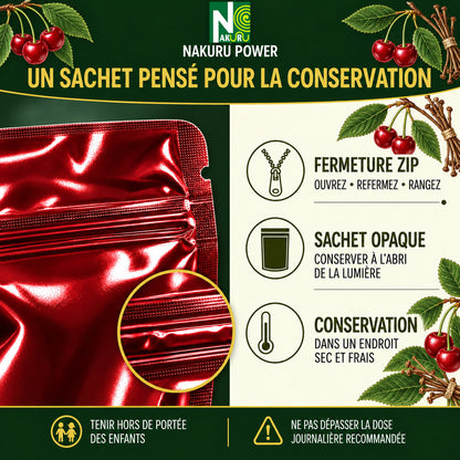 NAKURU Cerise Queue — 500 gélules — Conservation
