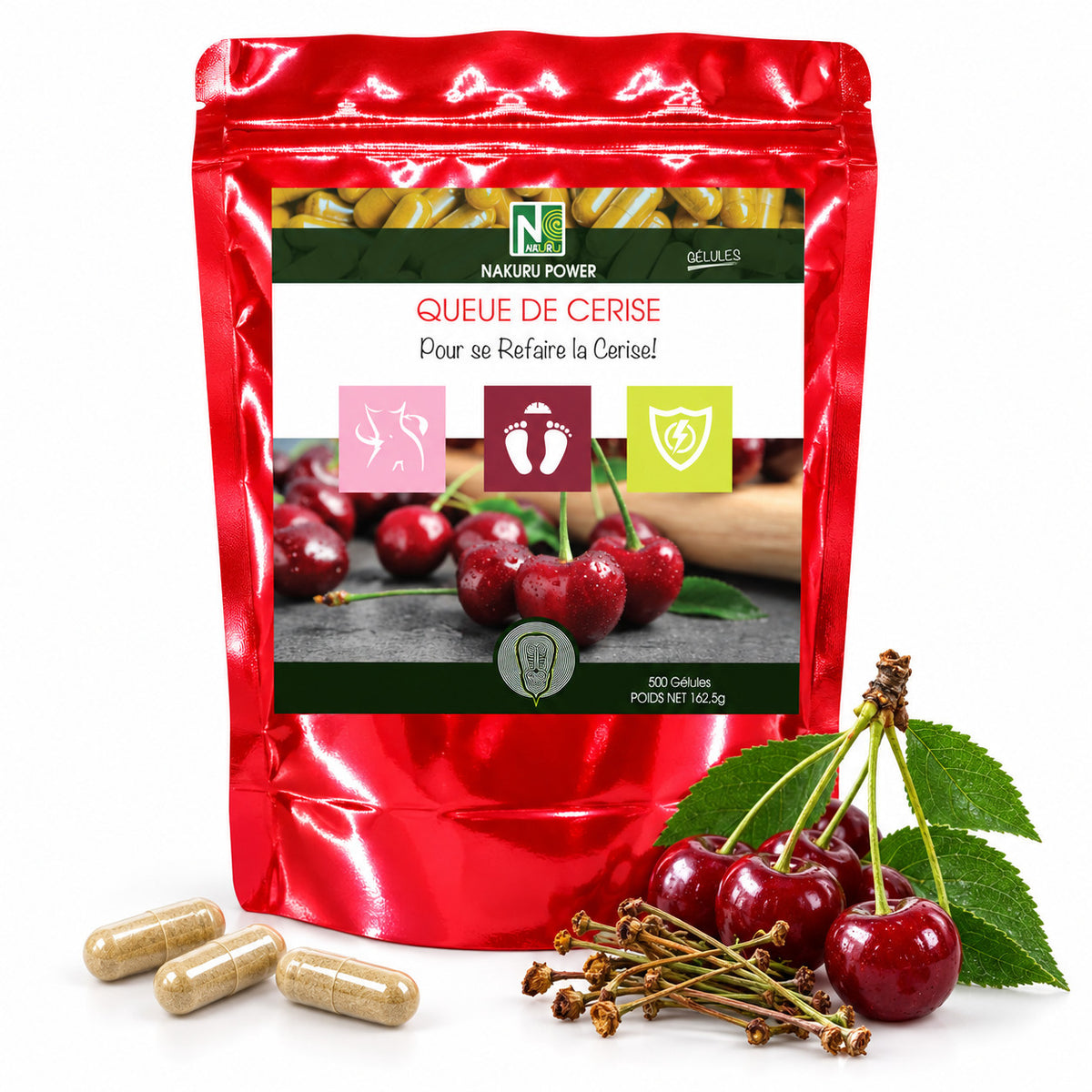 NAKURU Cerise Queue — 500 gélules — Packshot