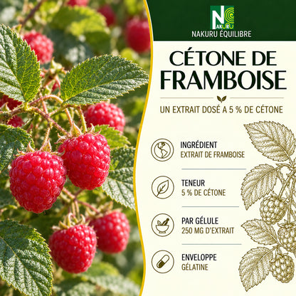 NAKURU Cétone de Framboise — 500 gélules — Présentation