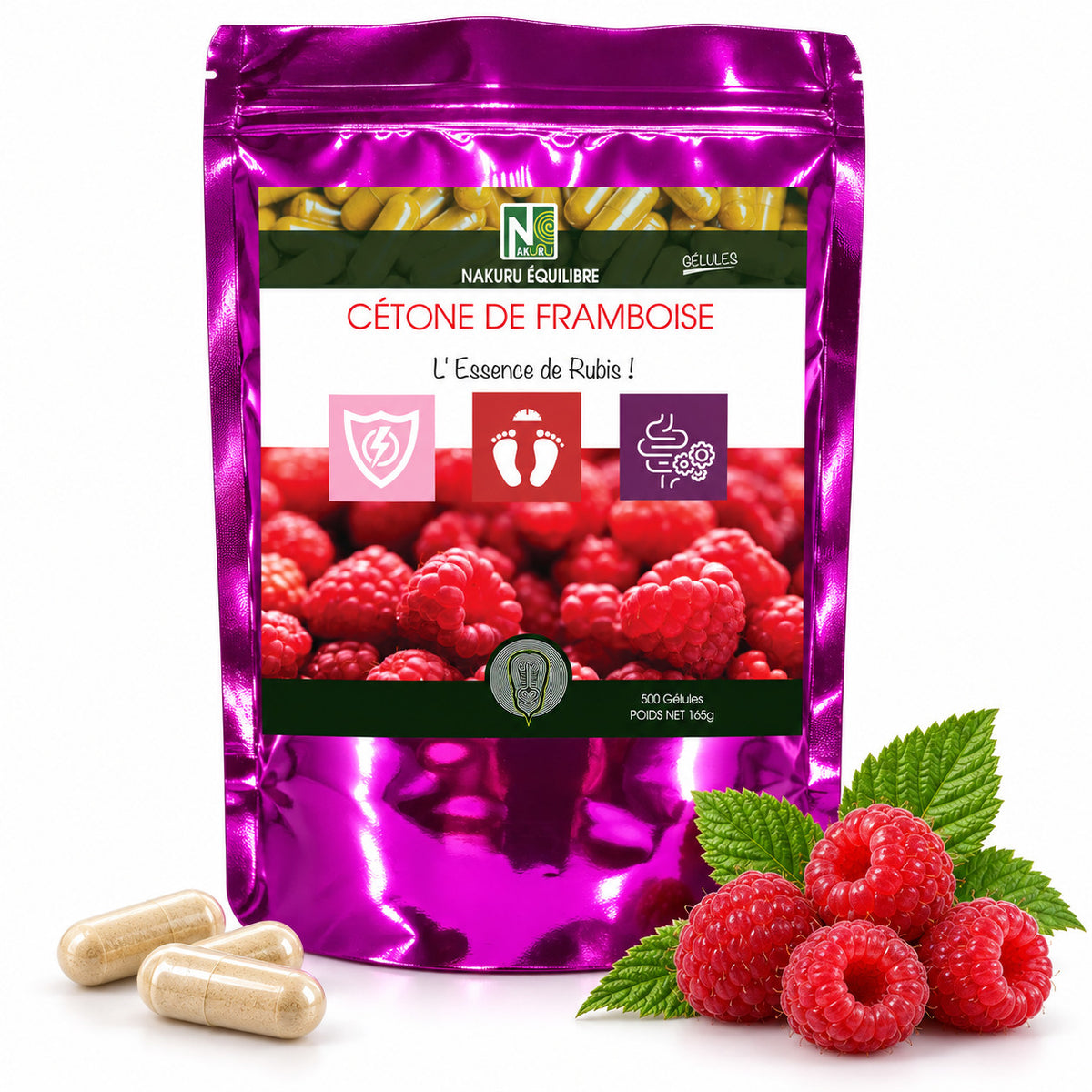 NAKURU Cétone de Framboise — 500 gélules — Packshot