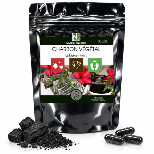 NAKURU Charbon Végétal — 90 gélules — Packshot