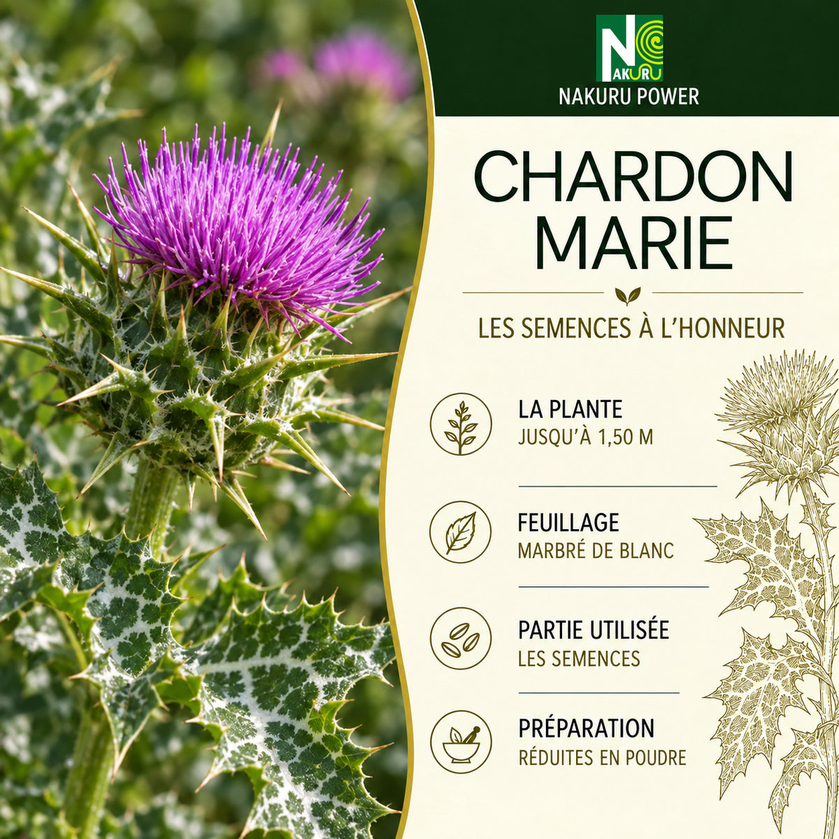 NAKURU Chardon Marie — 500 gélules — Présentation