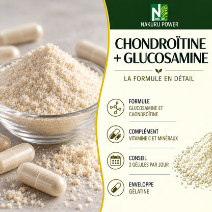 NAKURU Chondroitine + Glucosamine — 360 gélules — Présentation
