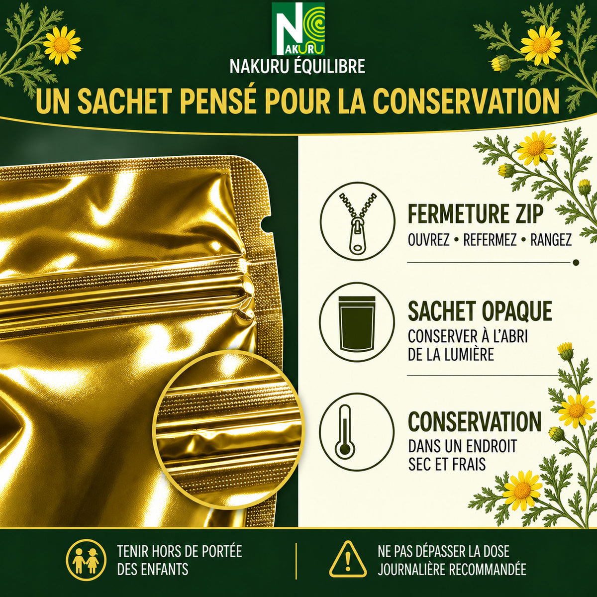 NAKURU Chrysanthellum — 500 gélules — Conservation