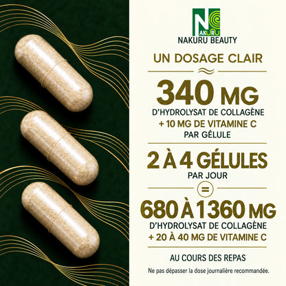 NAKURU Collagène — 500 gélules — Dosage