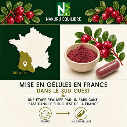 NAKURU Cranberry — 500 gélules — Fabrication