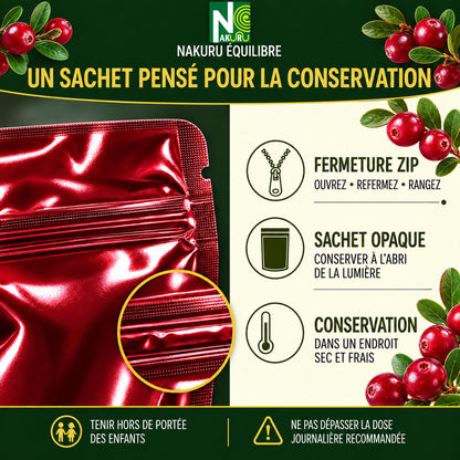 NAKURU Cranberry — 500 gélules — Conservation