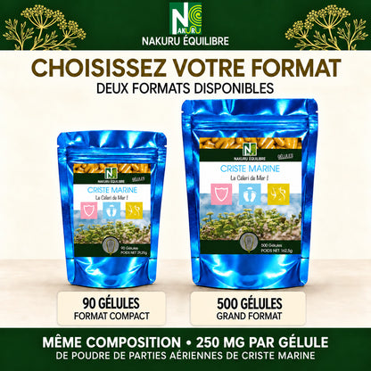 NAKURU Criste Marine — 500 gélules — Comparatif formats