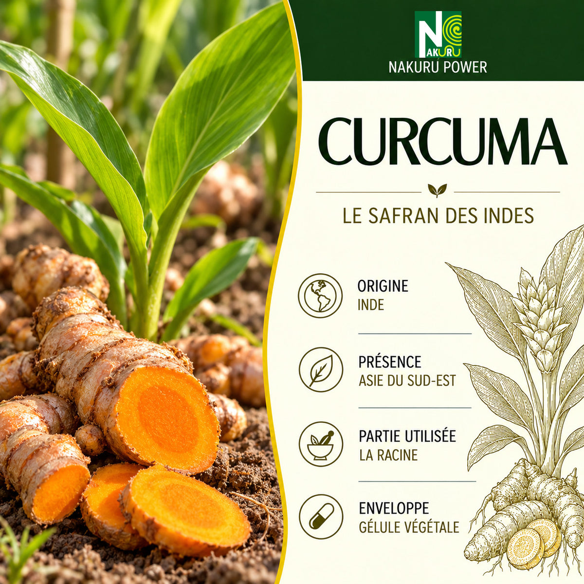 NAKURU Curcuma — 500 gélules — Présentation