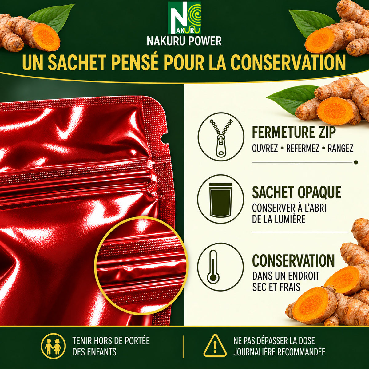 NAKURU Curcuma — 500 gélules — Conservation