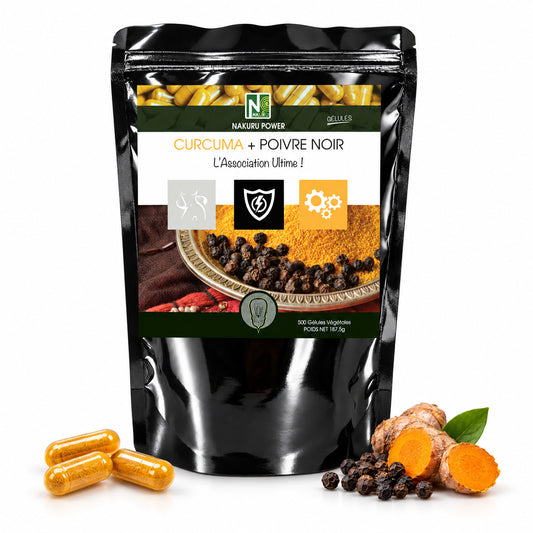 NAKURU Curcuma + Poivre Noir — 500 gélules — Packshot