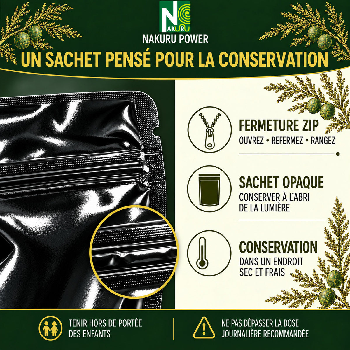 NAKURU Cyprès — 500 gélules — Conservation