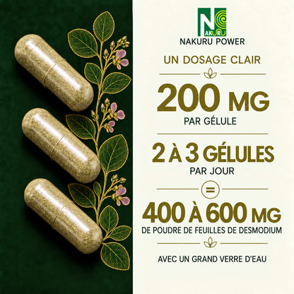 NAKURU Desmodium — 500 gélules — Dosage
