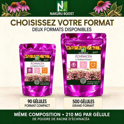 NAKURU Echinacéa — 500 gélules — Comparatif formats